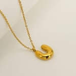 Gold color / 1 Piece Simple Series Daily Letter U Titanium Steel  Gold Color Unisex Pendant Necklaces Picture21